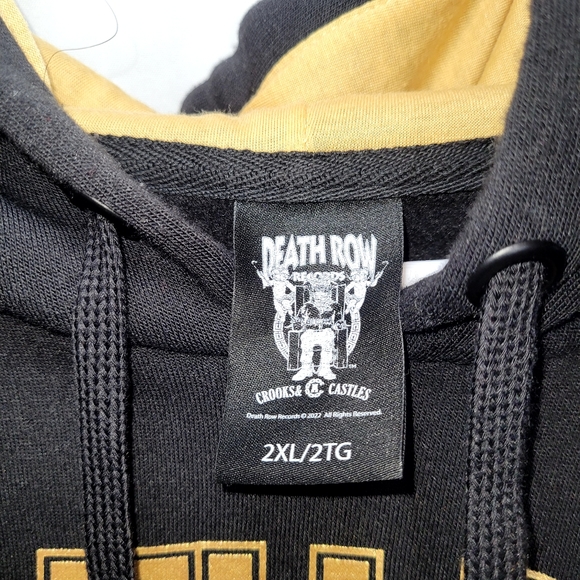 NWT DEATH ROW RECORDS Mens Black and Gold Hoodie - Picture 6 of 8